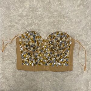 New hand sewn gem crop top